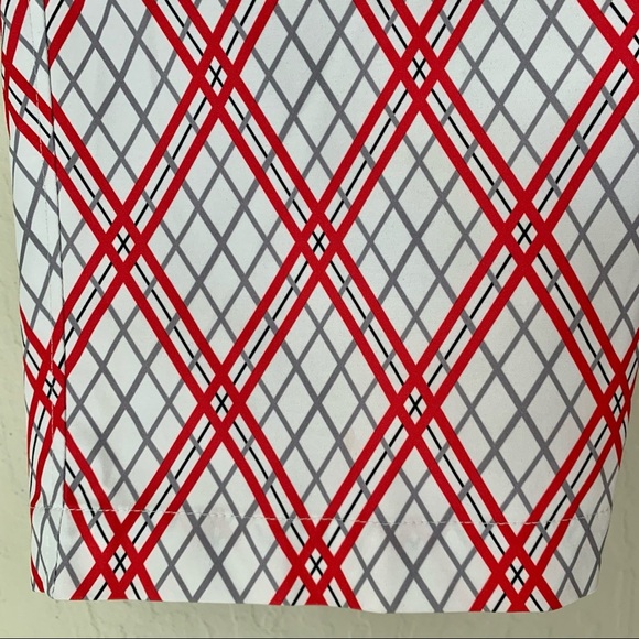 GG BLUE Golf Shorts Diamond Plaid Long Short Red White Grey Size 6 - Picture 12 of 16